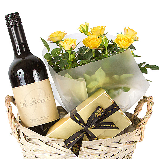 red wine gift basket